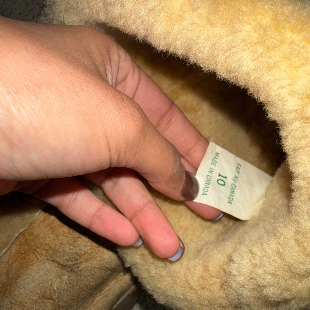 1970s Blondo for L.L. Bean shearling-lined leather and suede boots Tan 10 - Picture 8 of 13
